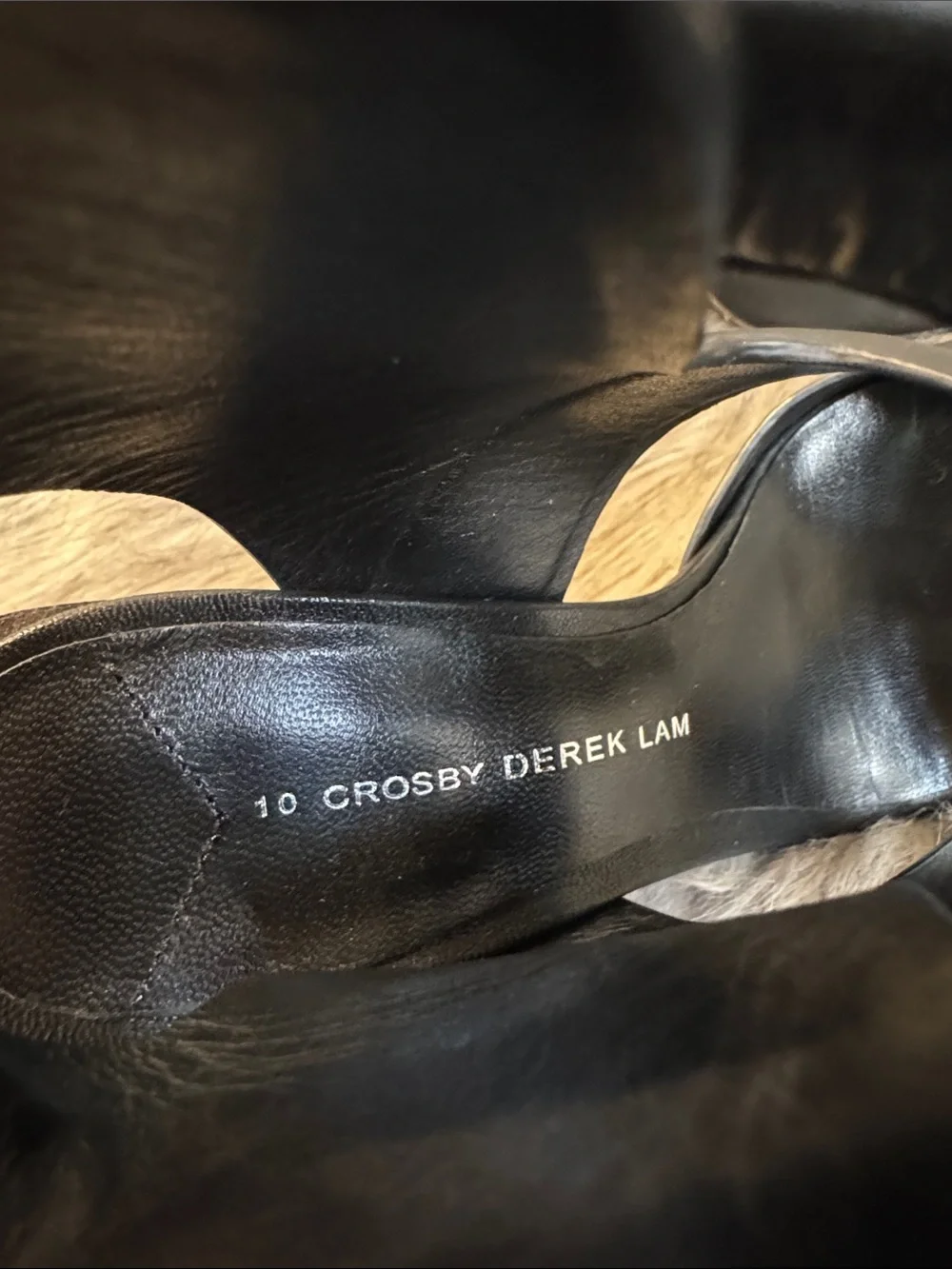 10 Crosby Derek Lam Black Leather Strappy Wedge Sandals Size 5.5